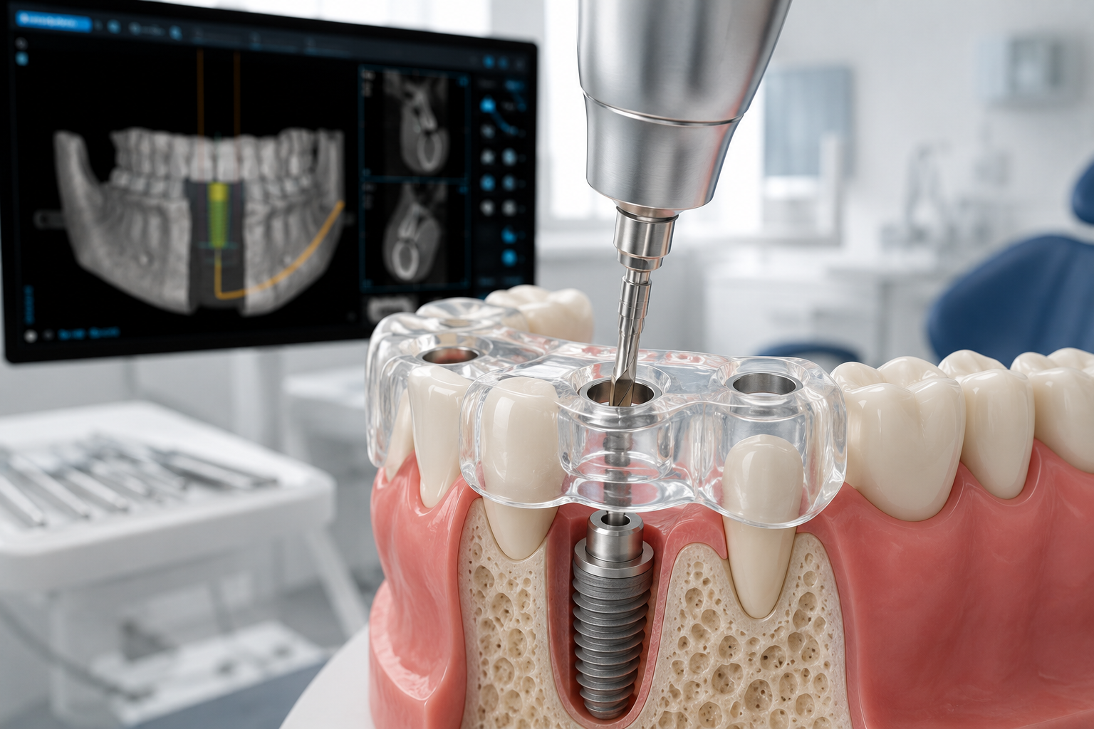 chirurgia implantare guidata con tecnologia digitale e guida chirurgica personalizzata